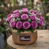 Plant Display Rustic Woven Flower Basket Plastic Sturdy Succulent Container Handcrafted Decorative Flower Shop Pots Home Decor