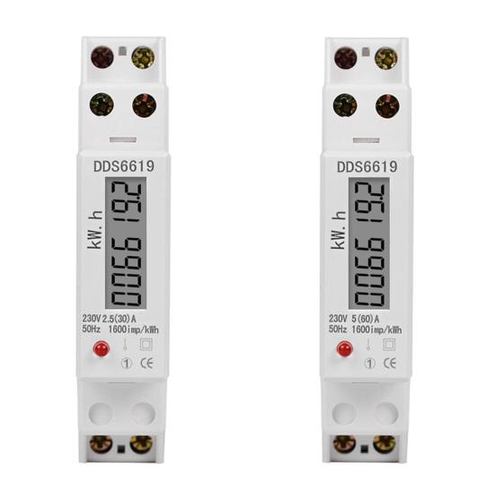 DDS6619-002 230V Single-phase Energy Meter Stable Performance Multifunctional Professional Digital Din Rail Electric Power Meter for Monitoring