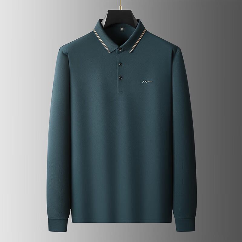 DIBINZE Men's Plus Size Spring/Autumn Long Sleeve Casual Polo Shirt