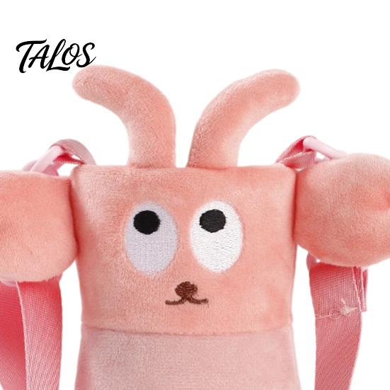 Portable Plush Bottle Sling Cartoon Crossbody Cup Holder, Cute 3D Animal Water Carrier Bag Stuffed with Adjustable Strap, Soft Protective Sleeve