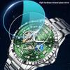 Luxury Automatic Mechanical Men Watch Fashion Moon Phase Business Watches Hollow Tourbillon Stainless Steel Men Wristwatch