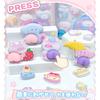Set of 6 3D Squishy Butt Character Cute Reward Decorations for Smartphone DIY Soothing Merchandise of Stickers, Designs, Puku-Puku Style, Squishy,