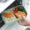Bento Box Food Container Wheat Straw Material Lunch Box Stainless Steel Leak-Proof