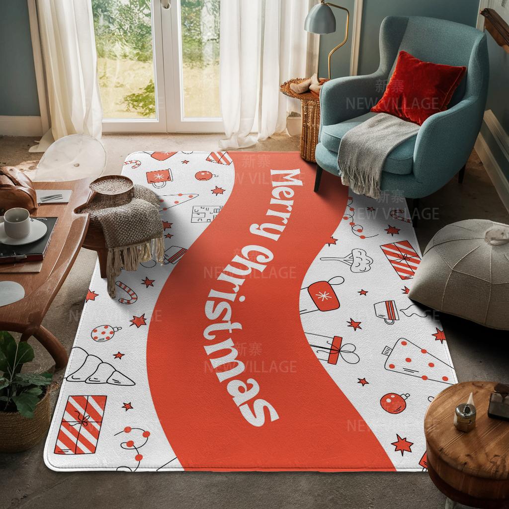 House Entrance Carpet Home Door Mat Living Room Bath Foot Bathroom Non-slip Water Absorption Rugs Bath Merry Christmas Winter