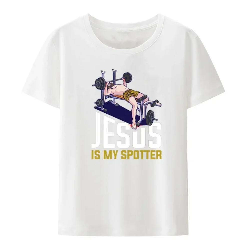 Hochwertiges Kurzarm-Oberteil Nicht Heute Satan Jesus vs. Satan im O-Ausschnitt T-Shirt Mann/Frau Kurzarm-Tees Shirt 2024 Neu