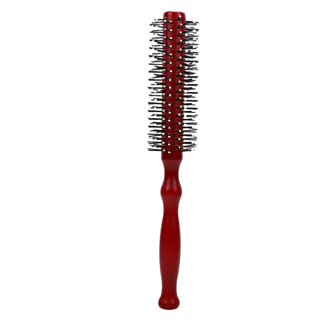 Round Styling Hair Brush Anti Static Handle Wood Roller Hairbrush for Salon Home Use Large Size 8.9 X 1.7in