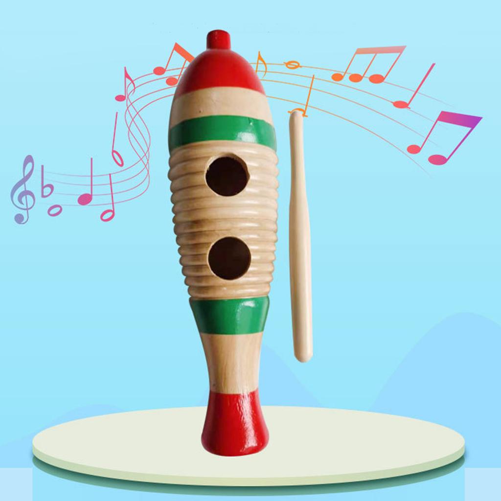 Fish Shaped Guiro Colorful Latin Percussion Musical Instruments Wooden for Kindergarten S