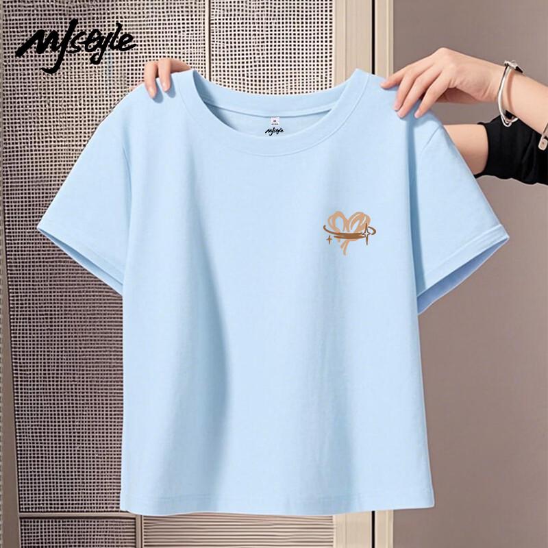 MJ STYLE Women's Pure Cotton Star Heart T-Shirt