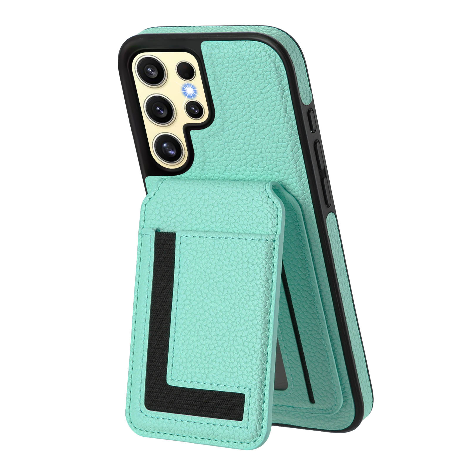 

Magsafe 2 в 1 съемный чехол-кошелек для iPhone 16 с держателем для карт, магнитный чехол-книжка из искусственной кожи с подставкой и отделениями для кредитных карт для Samsung Galaxy S25 S24 S23 Samsung Galaxy S21 Ultra мятный зеленый