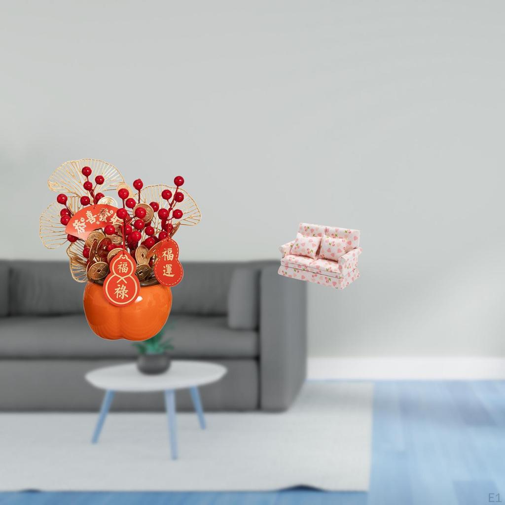 Festival Artificial Bonsai Couch Dollhouse Desk Decoration Spring Porch Prop Chinese Year Potted