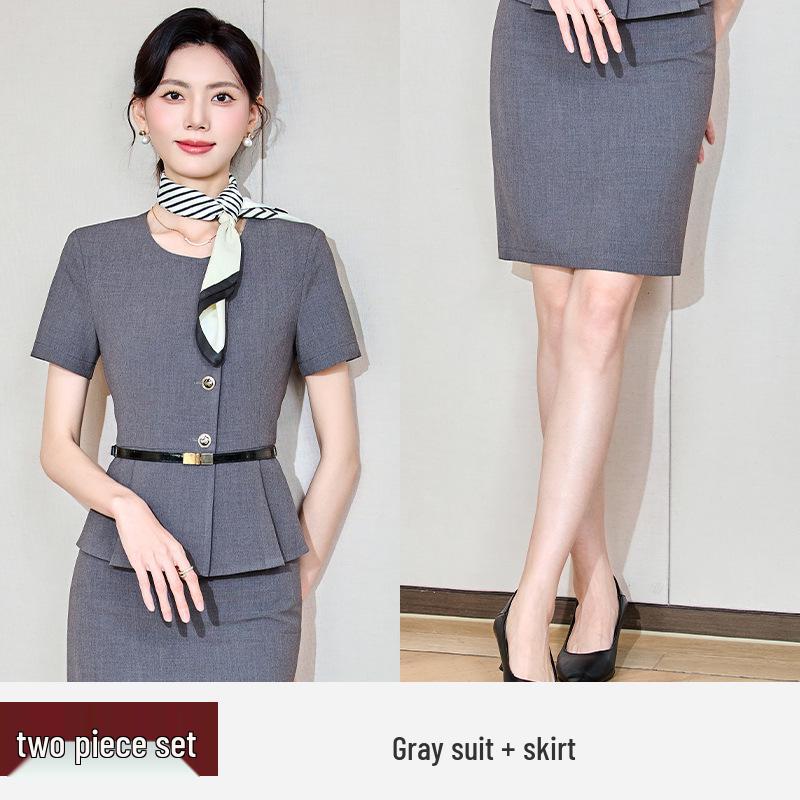 Women's High-End Workwear Set: Elegant Jewelry Store/Hotel Reception Attire