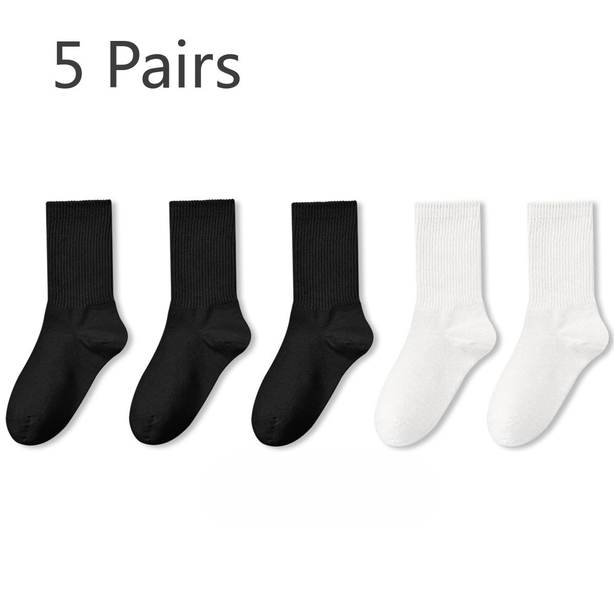 

5 пар женских осенне-зимних носков из чистого хлопка 7А, антибактериальных, дезодорирующих, влагоотводящих, из махрового хлопка в рубчик 5 Pairs