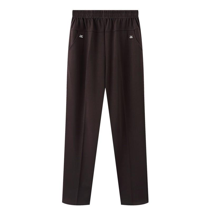 Large size in the elderly mother pants autumn and winter fleece outer wear plus fat increase 100kg fat straight pants
