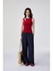 Women's Sleeveless Summer Top with Built-in Bra, Hollow Shoulder Straps