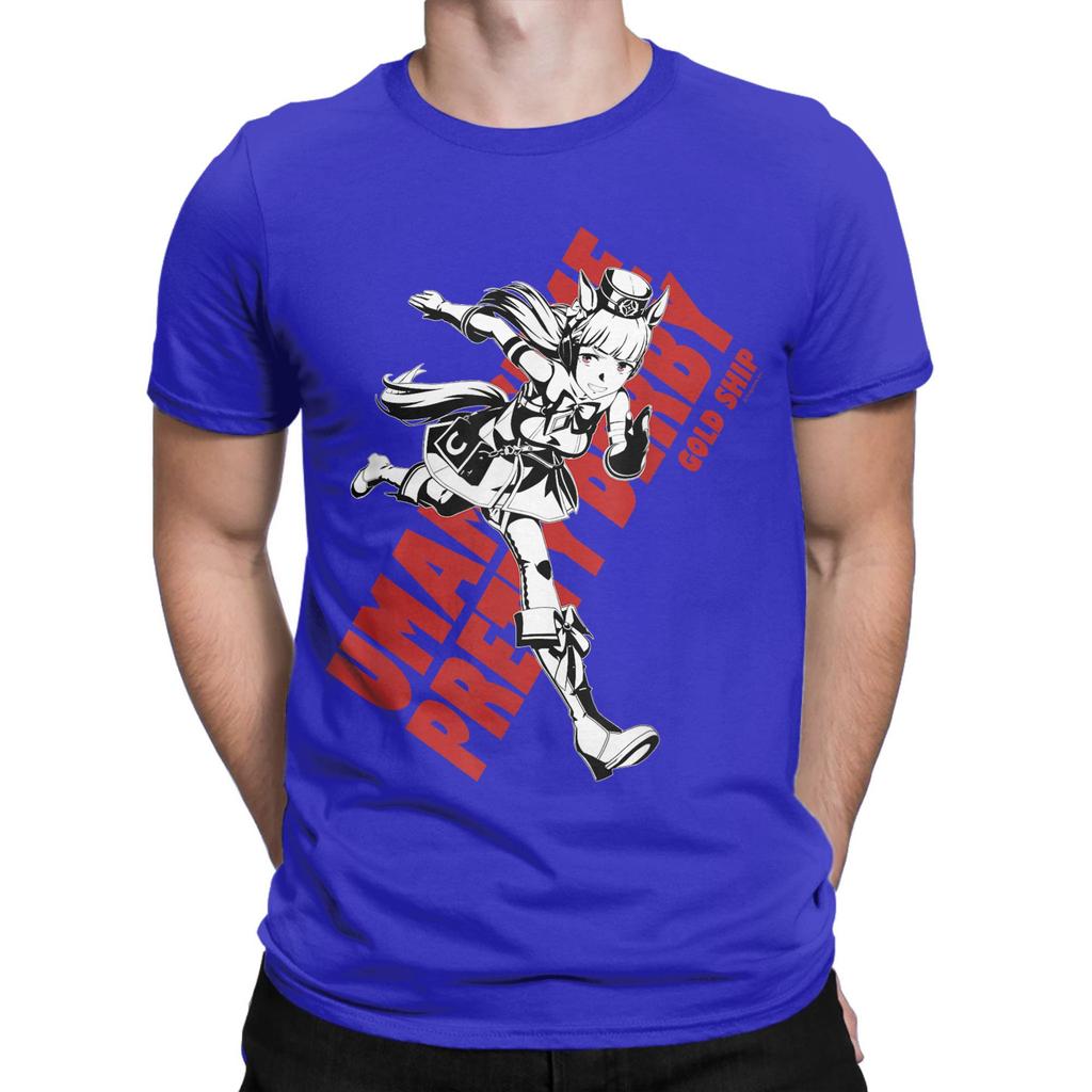 Umamusume Pretty Derby Gold Ship T-Shirts Men Vintage Cotton Tees Crewneck Short Sleeve T Shirts Plus Size Clothing