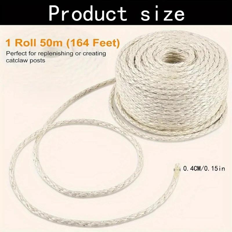 2026New Natural Sisal Rope Cat Scratching Post Toys Making DIY Desk Foot Chair Legs Binding Rope Material For Cat Sharpen Claw
