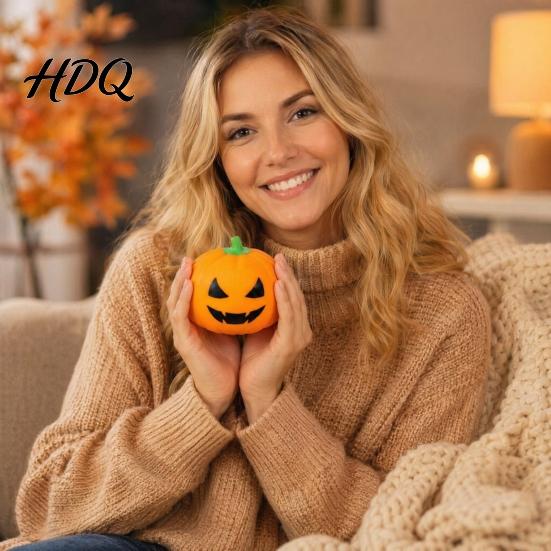 Stress Relief Gadget Halloween Cartoon Pumpkin Ball, Squeeze Toy for Relieve Anxiety, Creepy Sensory Fidget Toy, Party Favors Durable