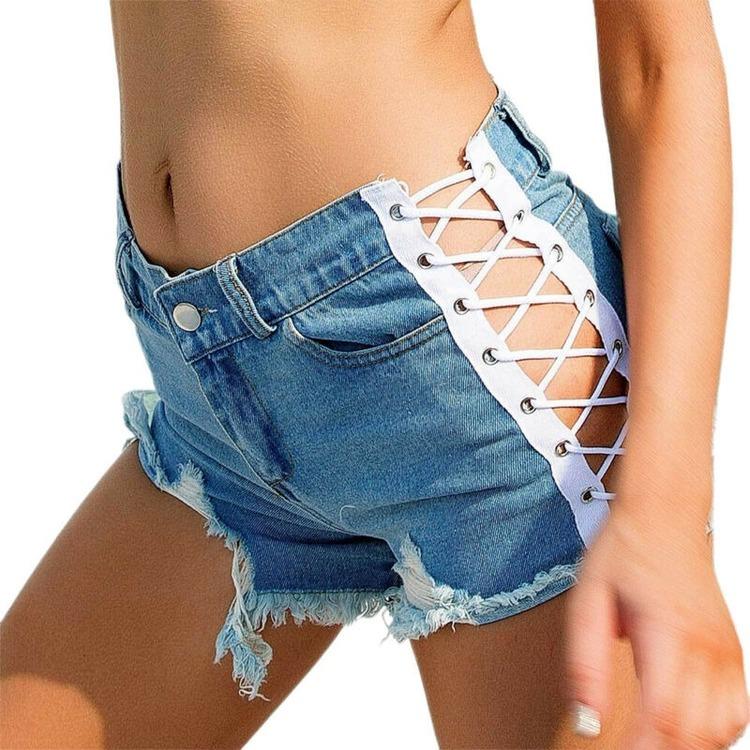 Denim Shorts Sexy Solid Color Hot Pants 