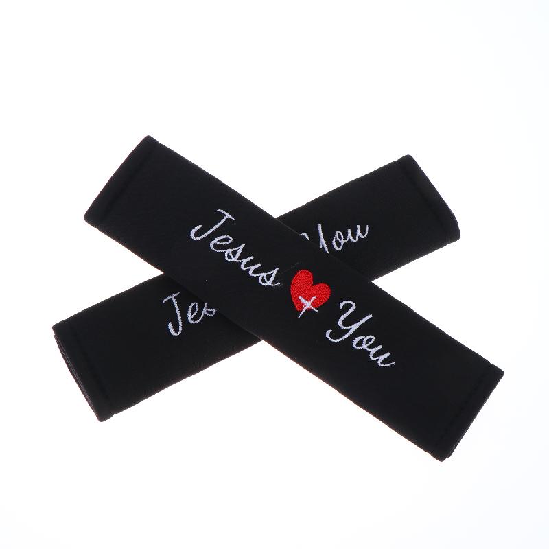Loves You Car Seat Belt Shoulder Pads With Embroidered Heart Seat Belt Protector Pad Interior Decoration For Enhanced Driv