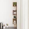 Wall Mounted Corner Shelf Smoked Oak Finish 20 X 20 X 127.5 Cm Particleboard