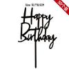 50-Piece Happy Birthday Acrylic Cake Decoration Inserts - Creative English Design for Prosperity, Health, and Longevity
