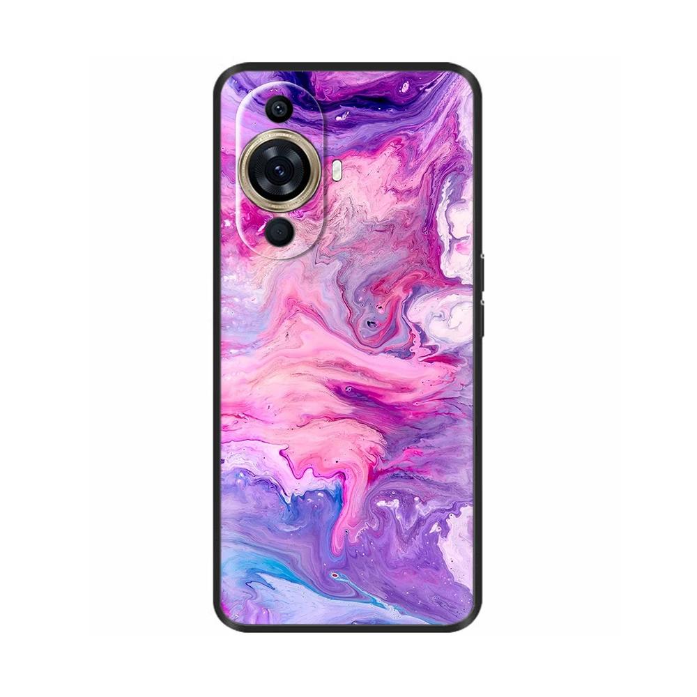 For Huawei Nova 11 Case Cute Heart Flower Painted Cover Silicone Phone Case For Huawei Nova 11i Nova11 Pro Nova 11 Ultra Bumper