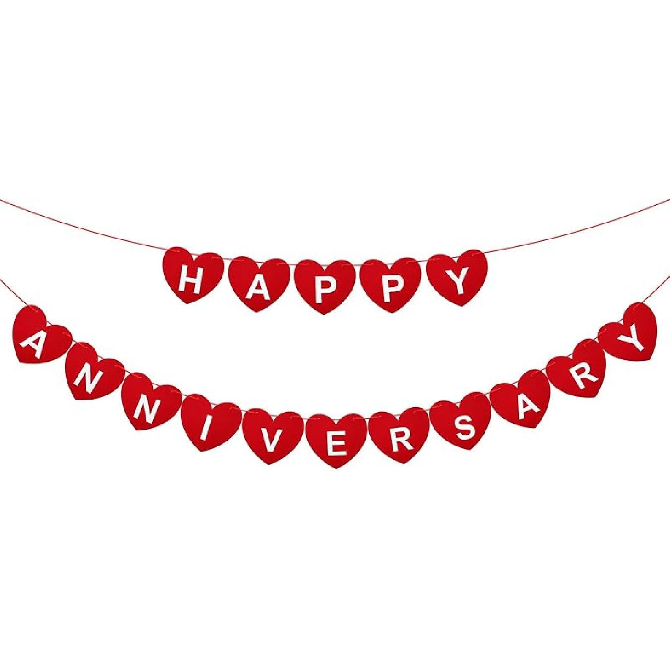 Happy Valentines Day Felt Banner No DIY Valentines Day Banner Pre-Strung Valentine s Day Felt Heart Garland for Valentine s Day Decorations красный
