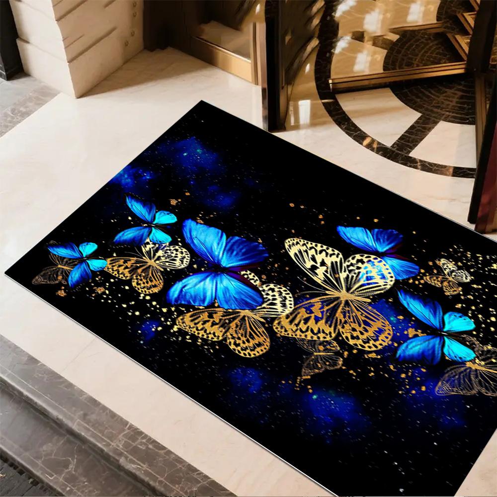 1pc Butterfly Design Home Carpet Non-slip Office Decor Gift Living Room Bedroom