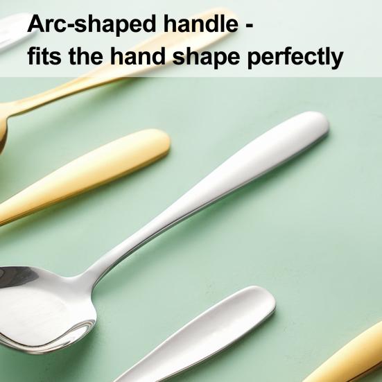 Yousheng Stainless Steel Square Head Soup Spoon Flat Bottom Anti-Spill Soup Ladle Thickened Ergonomic Handle Serving Utensil for Pasta Salad
