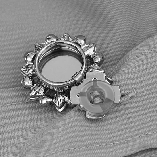 Rhinestone Button Cover Removable Clip-on Button Cover Decorative Flower Button Cover for Shirt Blazer Coat Wedding Accessories
