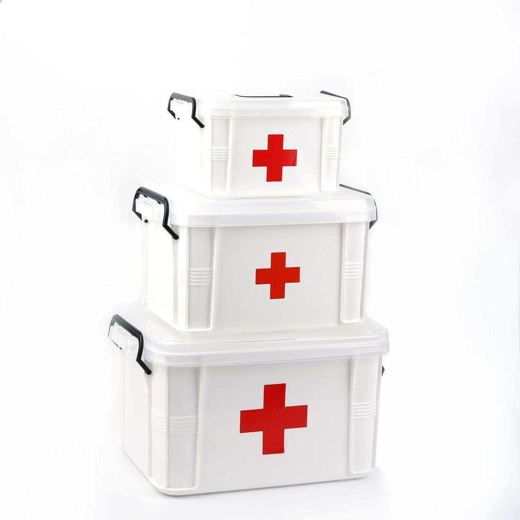 Extra Large Double-Layer Handheld Medicine and First Aid Storage Box