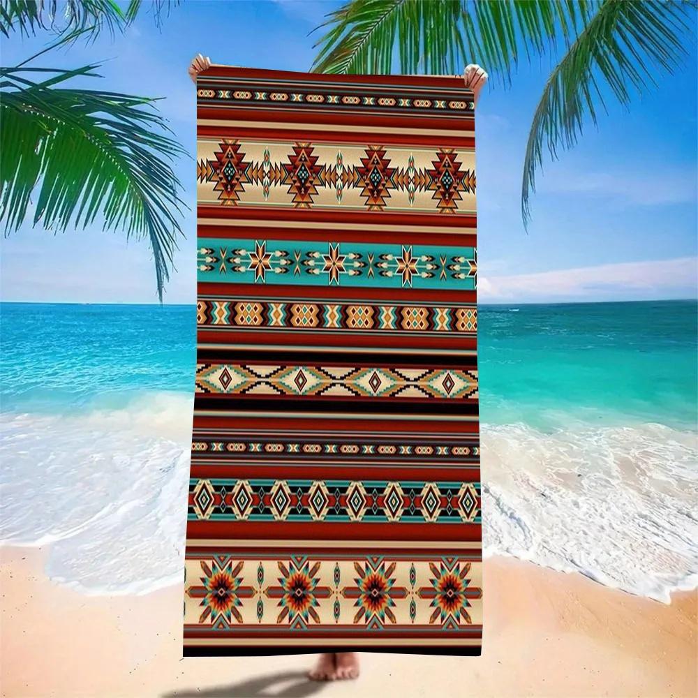 Trendy Style Microfiber Beach Towel - Highly Absorbent & Quick Dry, Ideal for Picnic, Camping & Outdoor Adventures, Sand-Free