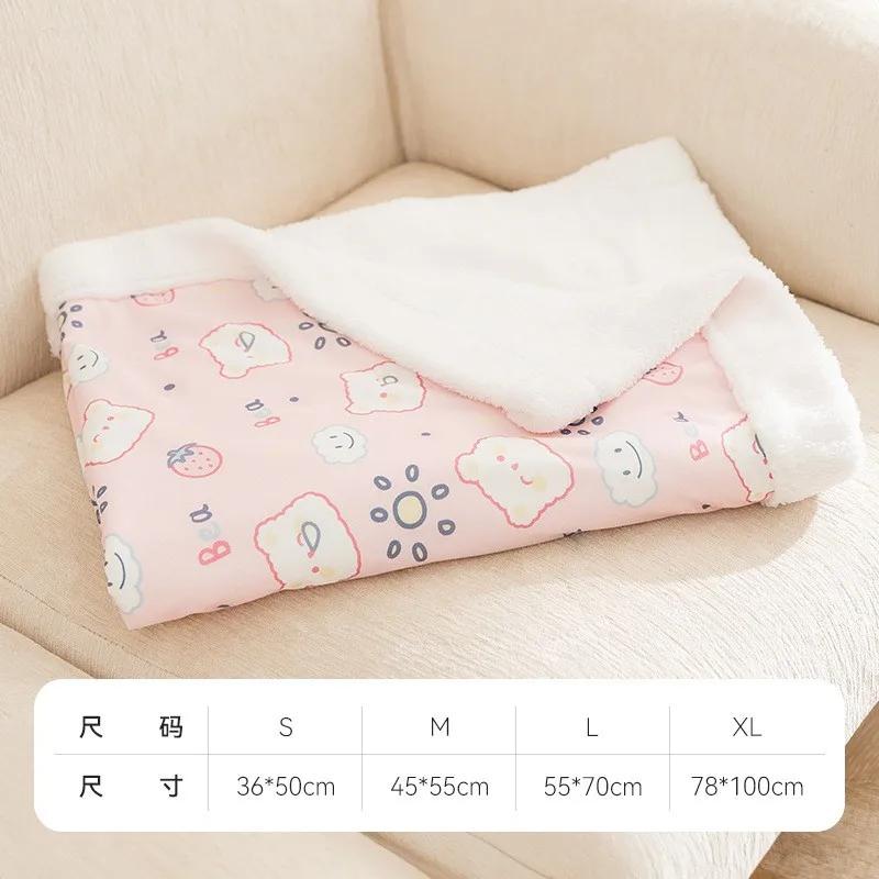 

Одеяла для домашних животных Ins Осенний и зимний теплый кошачий туалет Подушка для кошек Клетчатый ковер Фланель для маленьких собак Одеяло для собак S 50 36CM