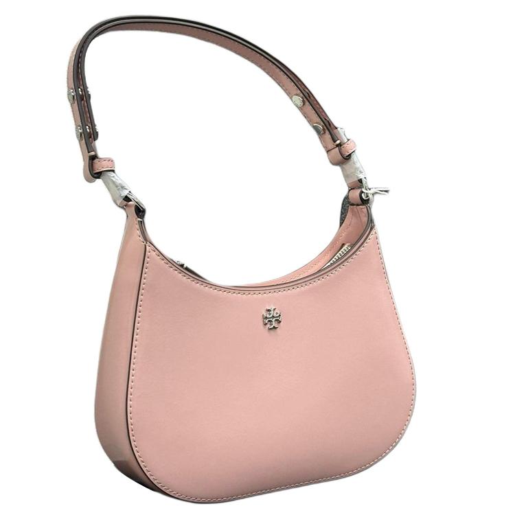 Tory Burch Emerson Logo Zip Closure Patent Leather Handbag Women Handbags Clay-Pink 147940-667