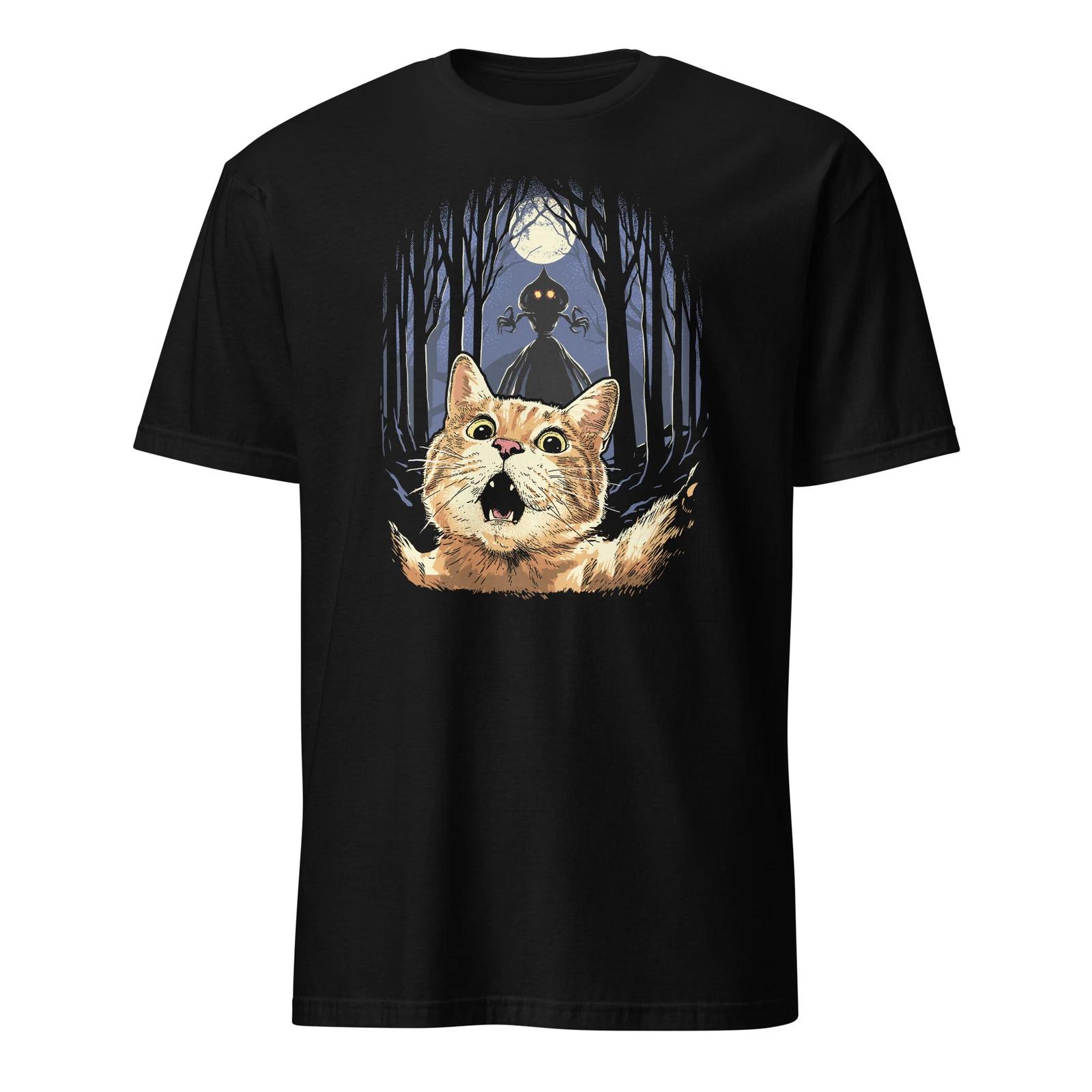 Scared Cat Selfie Cat Flatwoods Monster Cryptid Creature T-Shirt Size S-3XL Gift M