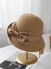 2025 Summer New Woven Basin Hat Fashion Crimped Sun Hat Satin Bow Summer Sun Hat
