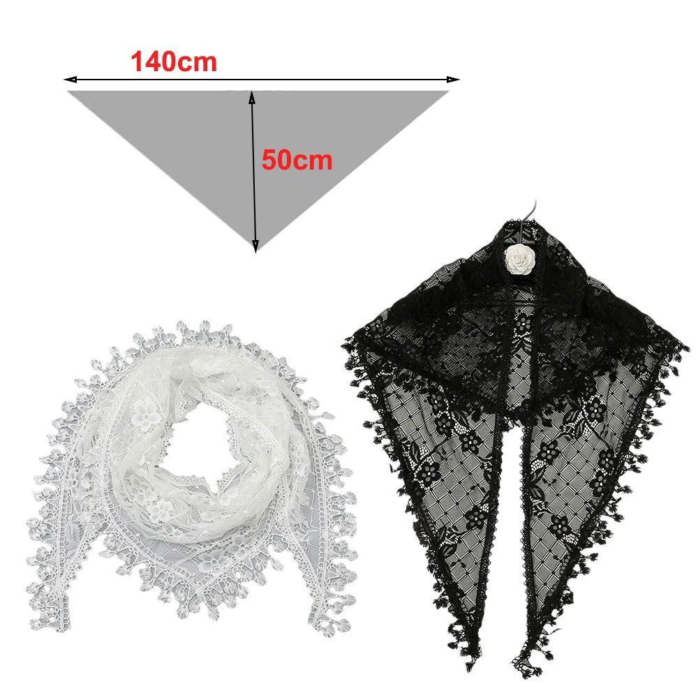 Cute Lace Flower Hair Scarf Vintage Sweet Headscarf Shawl Casual Triangle Head Scarf  Photography