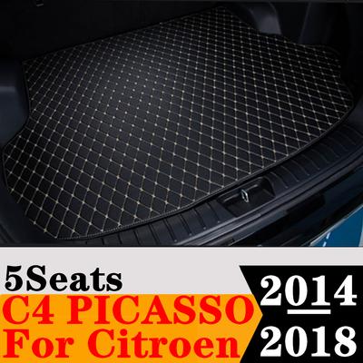 Sinjayer Car AUTO Trunk Mat ALL Weather Tail Boot Luggage Pad Carpet Cargo Liner Cover For Citroen C4 PICASSO 5Seats