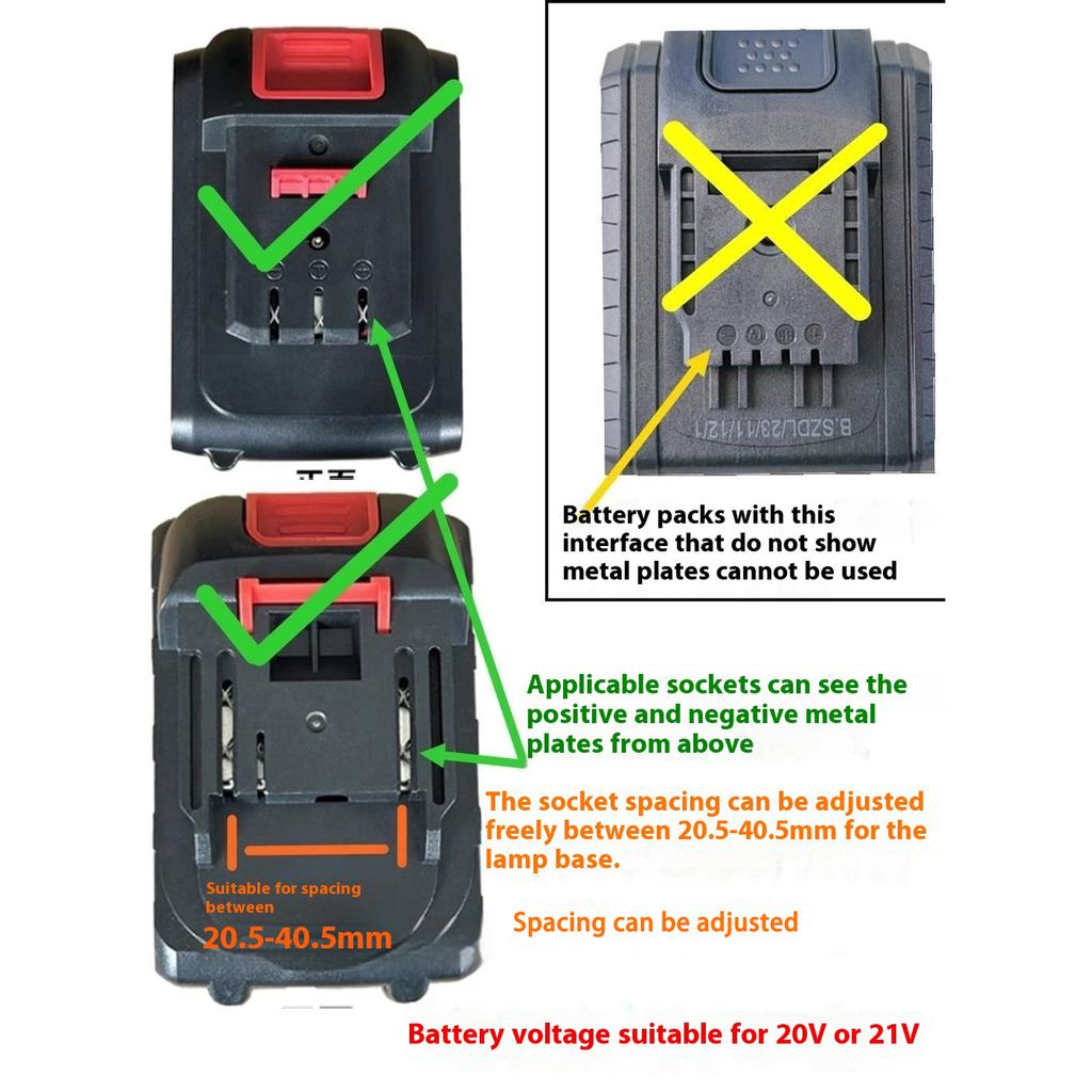 Rechargeable LED Work Light For Power Tools Universal Battery Compatibility Compact Portable Design 2 Lighting Modes