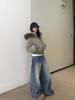Women's Winter Retro Navy Blue Hooded Cotton-Padded Jacket - Thick & Warm Design