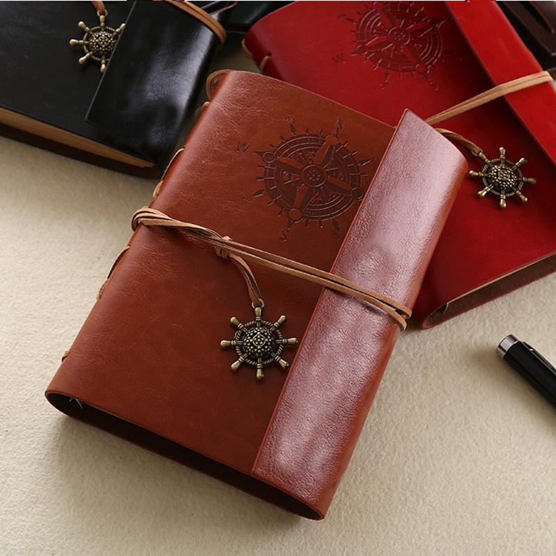 Retro Notebooks & Journals Agenda Binder Sketch Book Leather Soft Cover 14X10Cm Replaceable Kraft Paper Inner Korean Stationery
