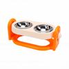   Elevated Cat Bowl with Stainless Steel Double Bowls Anti Spill Raised Pet Food Bowl for Cats Dogs