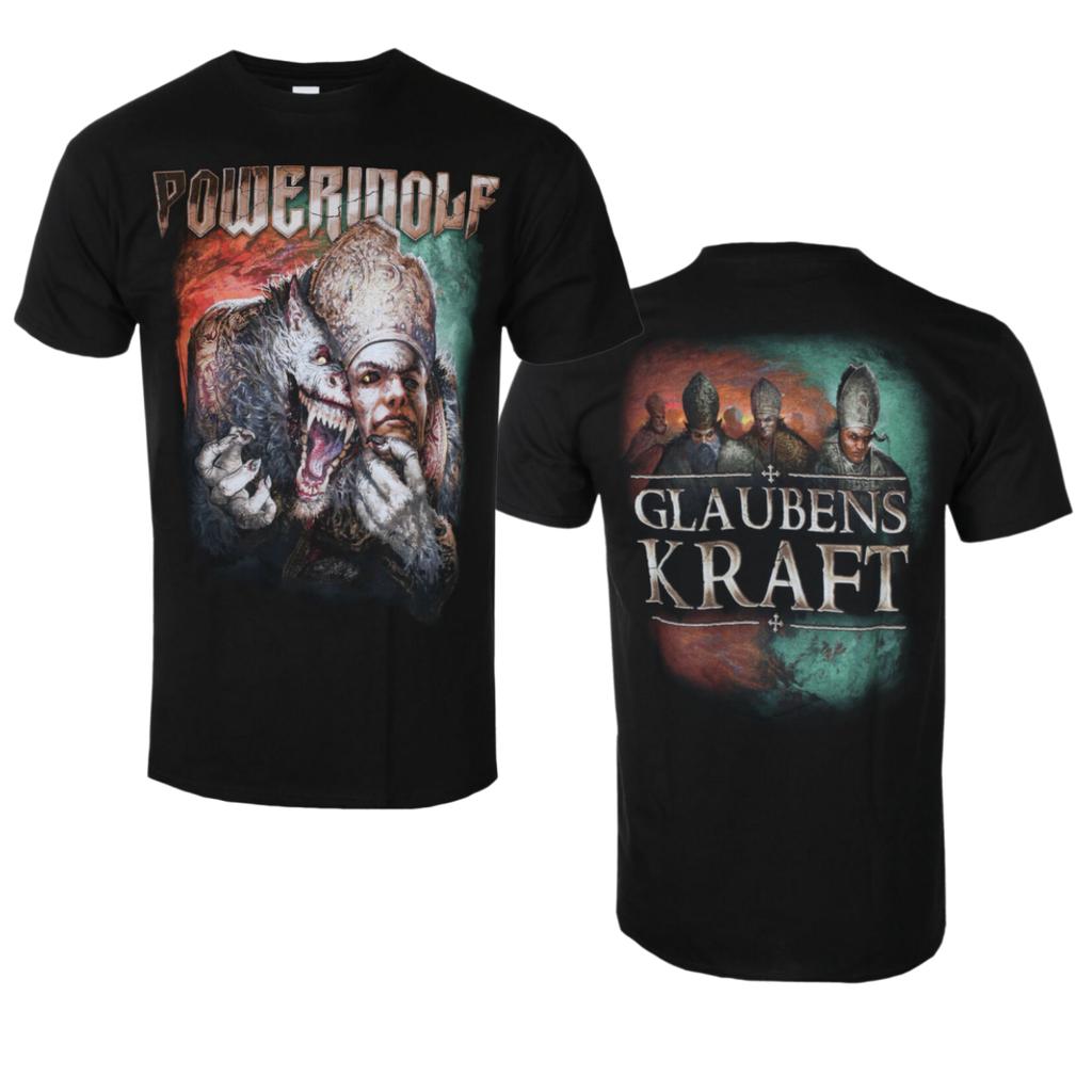 Powerwolf Chaos Crest Printed Tshirt Power Metal Band Style Daily Tshirt Suitable For Both Unisex And Unisex