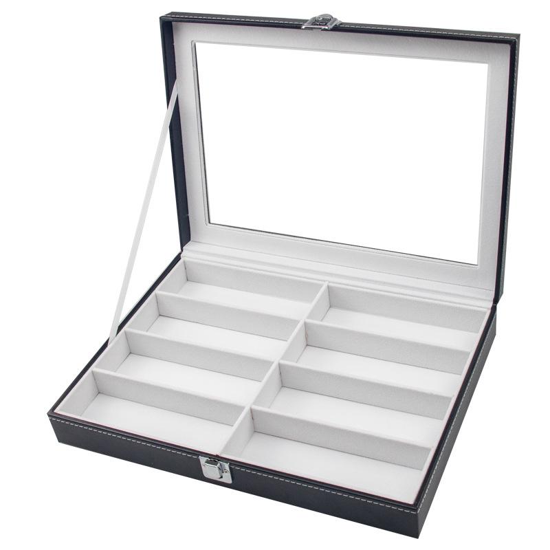 Walnut Sunglasses & Glasses Display Multi-Grid Storage Box