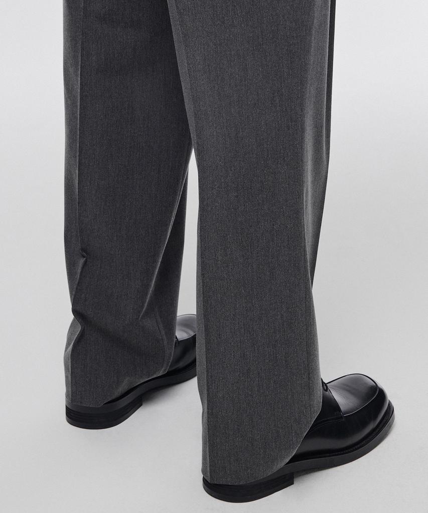 Musinsa Standard Narrow Belt One-Pleat Wide Slacks [Medium Gray]