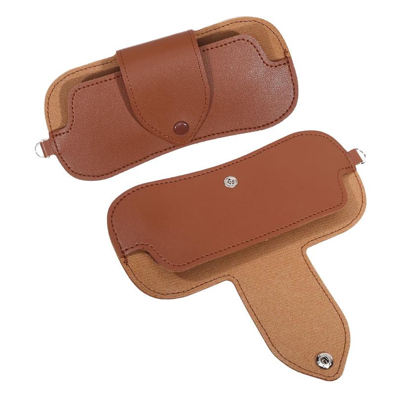 Women's Simple Glasses Case With Hanging Neck Lanyards Portable Soft PU Leather Glasses Bag Men Sunglasses Protective Pouch