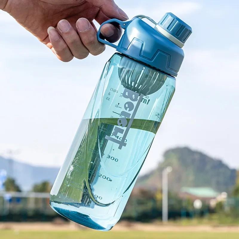 1pc Durable 1 Liter Sports Bottle, Shatterproof & Easy Clean Wide Mouth, for Running Camping Fitness, BPA Free Plastic