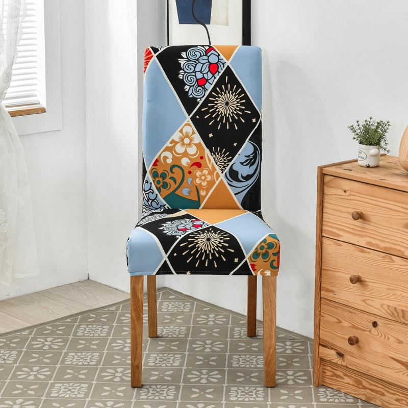 Printed Stretch Dinning Chair Cover Elastic Seat Chair Covers Office Chair Slipcovers Restaurant Banquet El Home Decoration