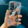 Floral & Heart Pattern Clear  Phone Case for Samsung Galaxy S25 S24 S23 Ultra 5G S22 Plus FE A15 A35 A55 A34 A54 Soft TPU Cover