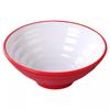 ZISIZ 9-inch Red & White Melamine Noodle & Soup Bowl